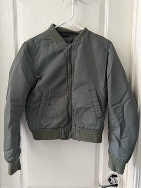 Uniqlo Womens Olive Green Puffer Bomber Jacket - XS